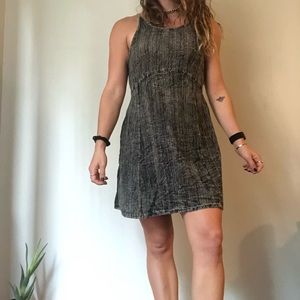 distressed acid wash dress